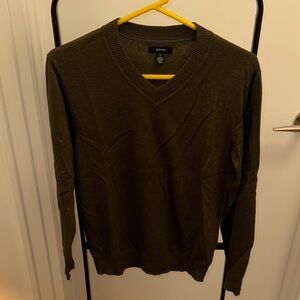 Alfani Men's V-Neck Sweater in Dark Olive